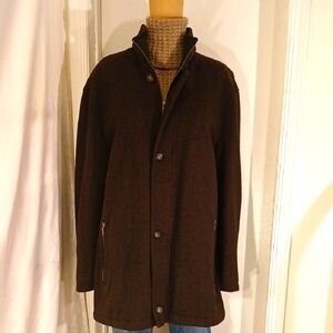 Like New Joseph A Banks Brown & Black Wool Blend Coat